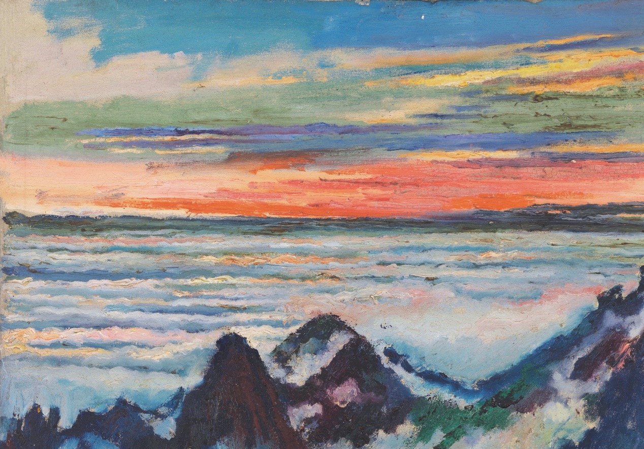 <h2>黄山云海</h2><p>作者：刘海粟</p><p>创作年代：1954年</p><p>规格：62cm×75cm</p><p>品类：油画</p>